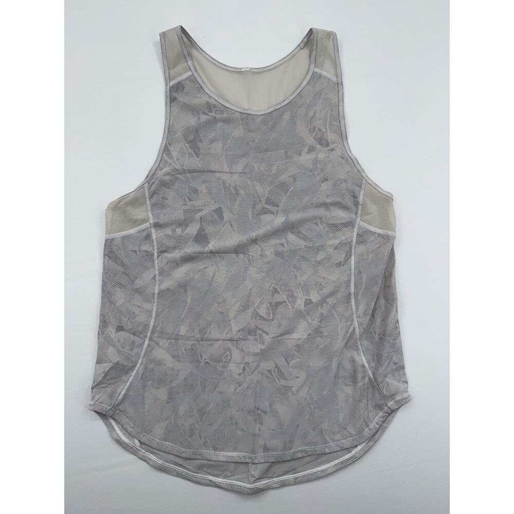 Lululemon Tank Top Womens 6-8 White Floral Mesh Sleeveless Athletic No Tag